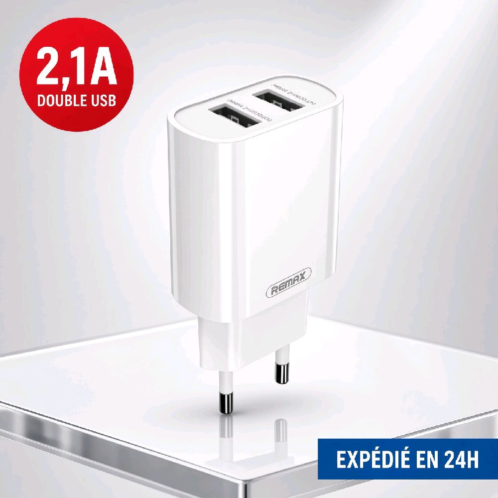 Chargeur double USB REMAX RP-U35 – Compact & sécurisé